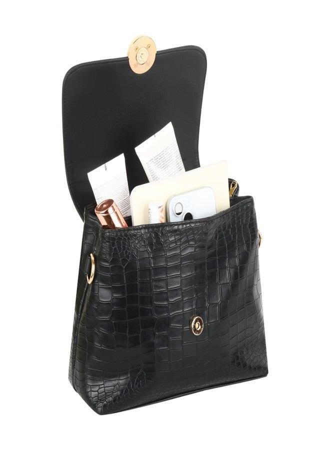 SENTINEL Women Black Crossbody Sling Bag Ladies Purse Handbag - Image 4